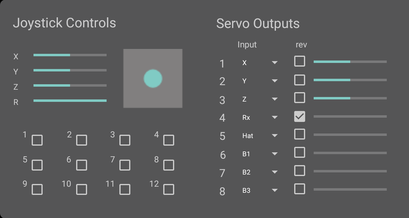 User Interface Joystick2PPM